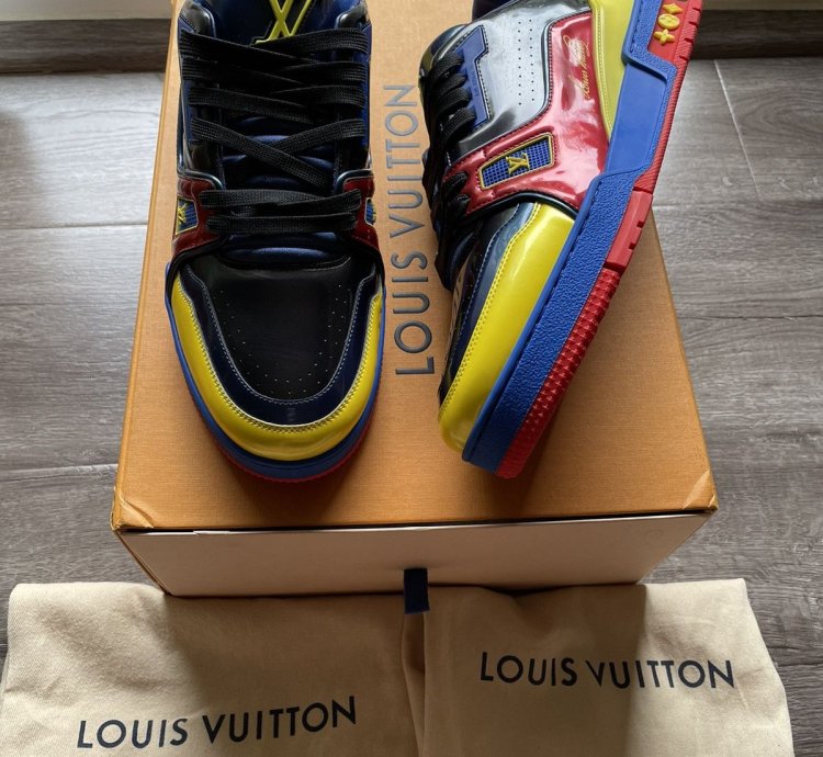 Louis Vuitton Marine Red Yellow Trainer Sneaker