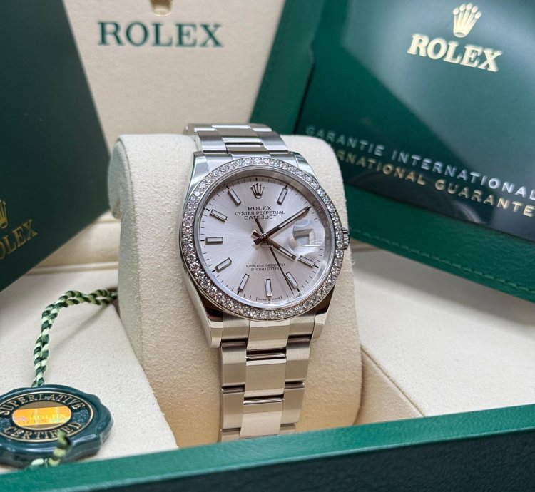 Rolex Datejust 36 New 2025 Silver Index Dial Stainless Steel Diamond Bezel Oyster Bracelet