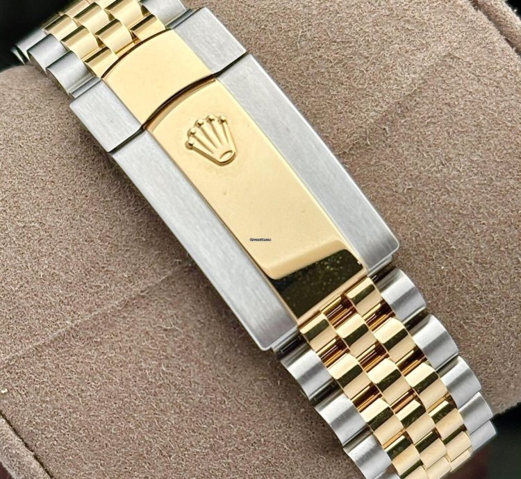 Rolex Datejust 36 Steel Yellow Gold Fluted Silver Roman Diamond Vi Ix Dial Jubilee