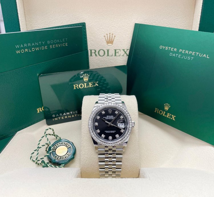 Rolex Datejust 36 Unworn Datejust 36mm 126284rbr Black Diamond Dial Diamond Bezel Jubilee Bracelet Stainless
