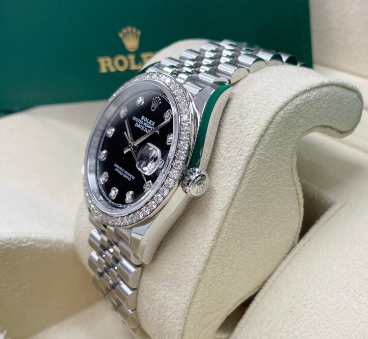 Rolex Datejust 36 Unworn Datejust 36mm 126284rbr Black Diamond Dial Diamond Bezel Jubilee Bracelet Stainless