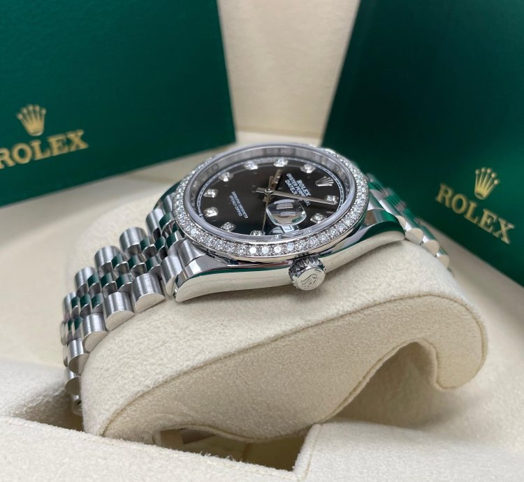 Rolex Datejust 36 Unworn Datejust 36mm 126284rbr Black Diamond Dial Diamond Bezel Jubilee Bracelet Stainless