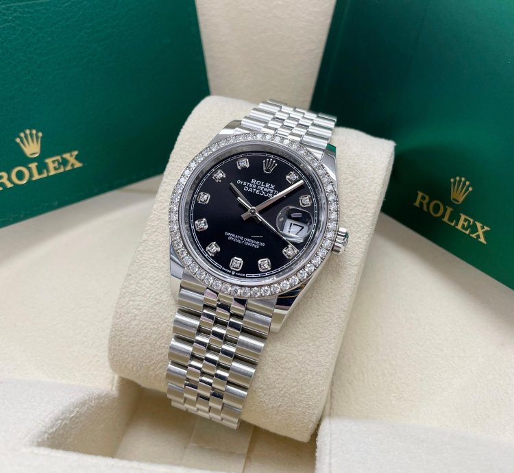 Rolex Datejust 36 Unworn Datejust 36mm 126284rbr Black Diamond Dial Diamond Bezel Jubilee Bracelet Stainless