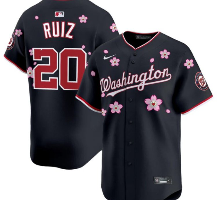 Keibert Ruiz Jersey 20 Washington Nationals Cherry Blossom Vapor Premier Limited Stitched Navy