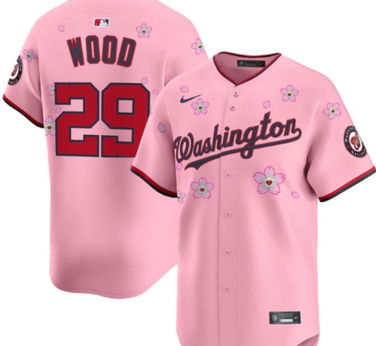 James Wood Jersey 29 Washington Nationals Cherry Blossom Vapor Premier Limited Stitched