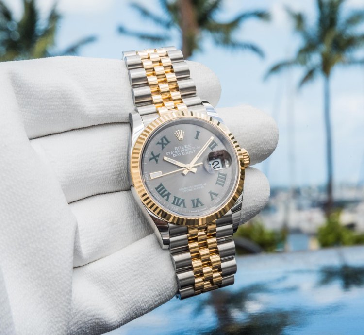 Rolex Datejust 36 Wimbledon Two Tone Yellow Gold Jubilee
