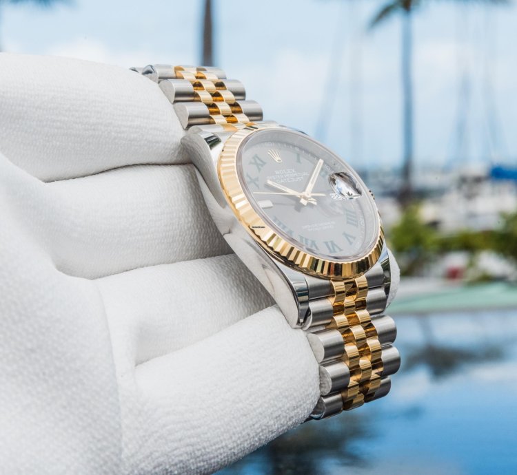 Rolex Datejust 36 Wimbledon Two Tone Yellow Gold Jubilee