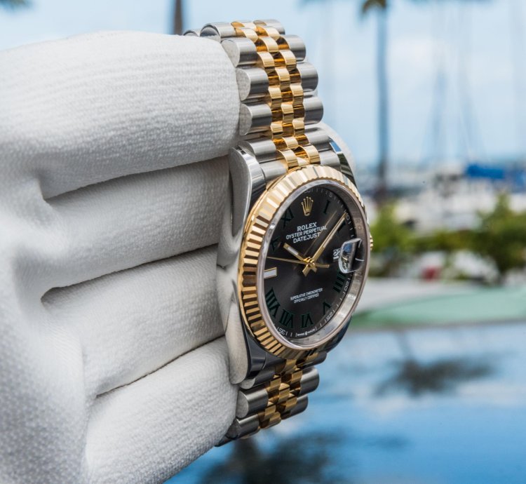 Rolex Datejust 36 Wimbledon Two Tone Yellow Gold Jubilee
