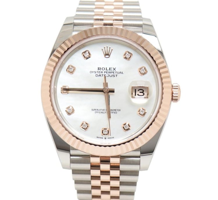 Rolex Datejust 41 126231 Steel 18k Rose Gold Mop Diamond Dial 41 Mm