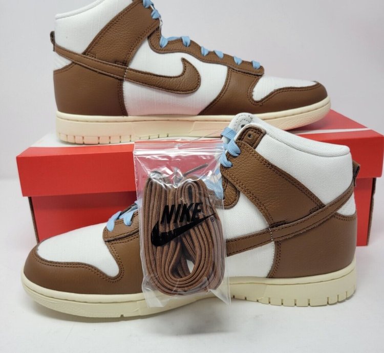 Nike Dunk Hi Retro Prm Pecan Sail Worn Blue Off Noir Dq8800-200 New Ships Asap
