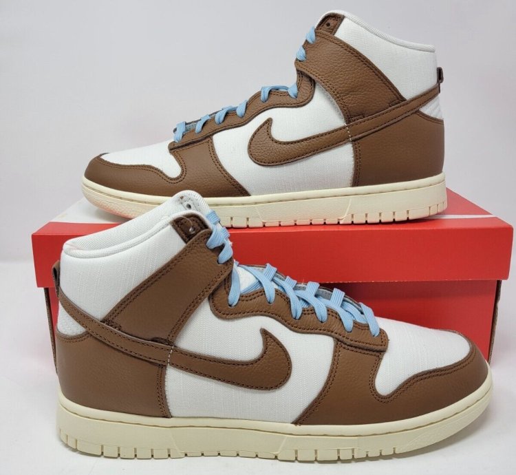 Nike Dunk Hi Retro Prm Pecan Sail Worn Blue Off Noir Dq8800-200 New Ships Asap