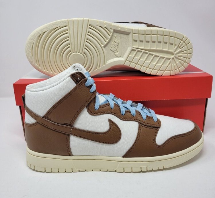 Nike Dunk Hi Retro Prm Pecan Sail Worn Blue Off Noir Dq8800-200 New Ships Asap