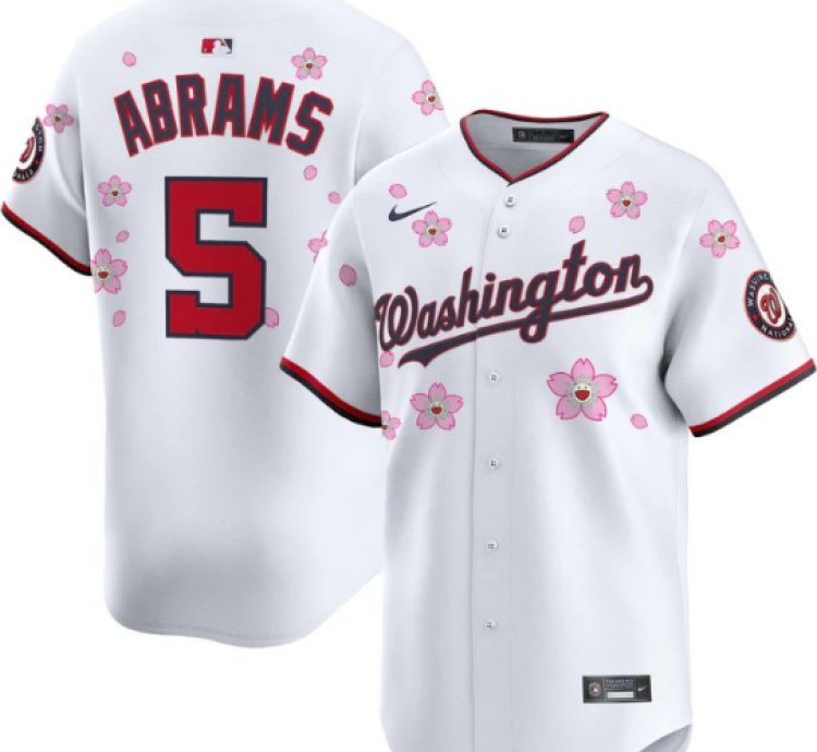 Cj Abrams Jersey 5 Washington Nationals Cherry Blossom Vapor Premier Limited Stitched White