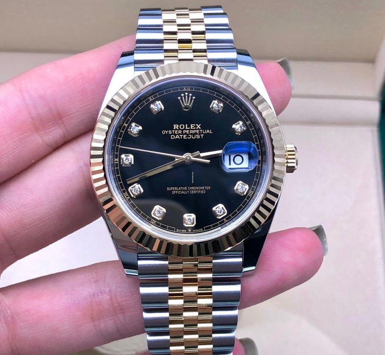 Rolex Datejust 41 126333g Black Diamond Dial Jubilee