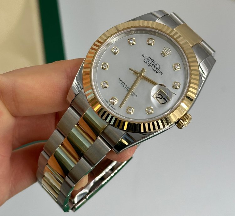Rolex Datejust 41 126333ng Mother Of Pearl Diamond Dial Oyster