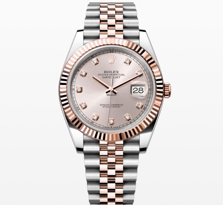 Rolex Datejust 41 2024 Datejust 41 Rose Gold Steel Sundust Diamond Unworn 126331 Box And Papers