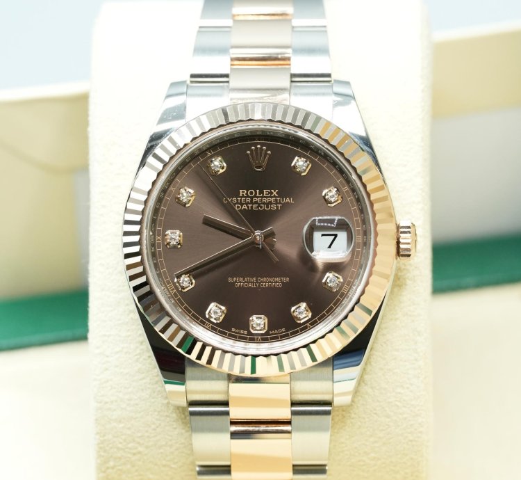 Rolex Datejust 41 2024 Datejust 41 Steel And Rose Gold Chocolate Diamond Dial Unworn Box And Papers 126331