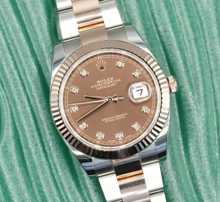 Rolex Datejust 41 2024 Datejust 41 Steel And Rose Gold Chocolate Diamond Dial Unworn Box And Papers 126331