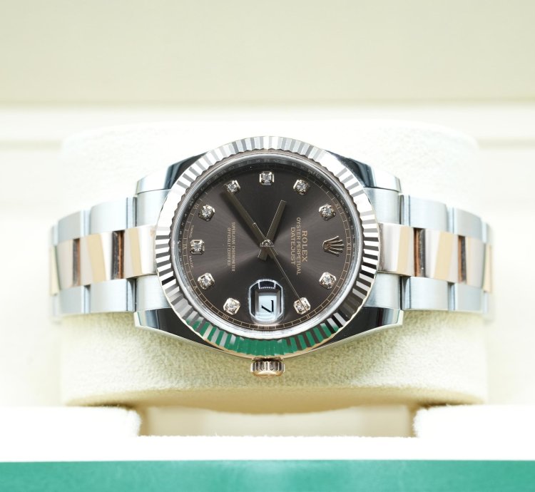 Rolex Datejust 41 2024 Datejust 41 Steel And Rose Gold Chocolate Diamond Dial Unworn Box And Papers 126331