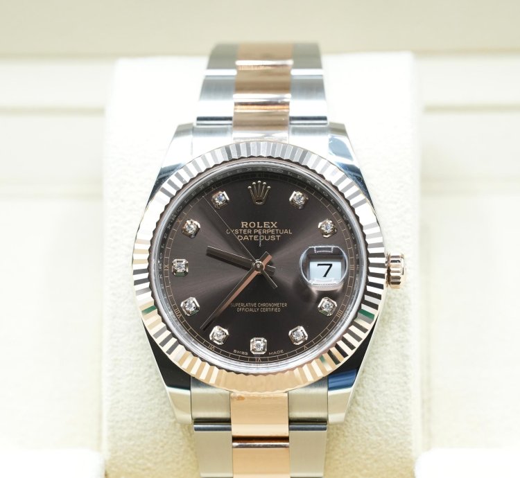 Rolex Datejust 41 2024 Datejust 41 Steel And Rose Gold Chocolate Diamond Dial Unworn Box And Papers 126331
