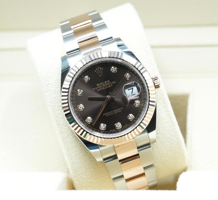Rolex Datejust 41 2024 Datejust 41 Steel And Rose Gold Chocolate Diamond Dial Unworn Box And Papers 126331