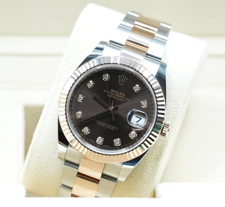 Rolex Datejust 41 2024 Datejust 41 Steel And Rose Gold Chocolate Diamond Dial Unworn Box And Papers 126331
