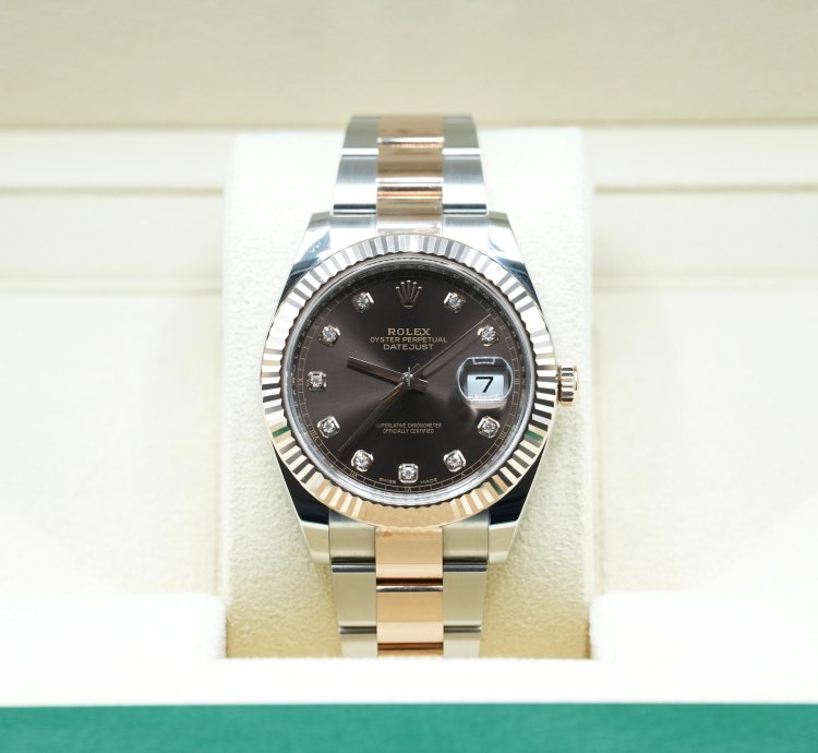 Rolex Datejust 41 2024 Datejust 41 Steel And Rose Gold Chocolate Diamond Dial Unworn Box And Papers 126331