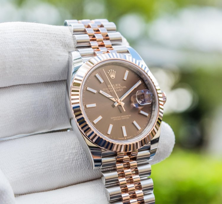 Rolex Datejust 41 Chocolate Dial Everose Steel Jubilee