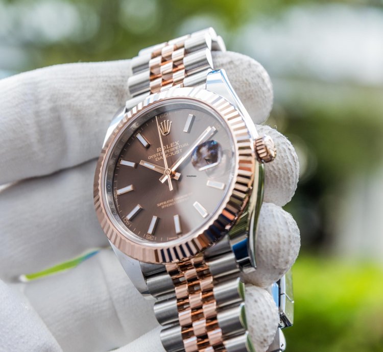 Rolex Datejust 41 Chocolate Dial Everose Steel Jubilee