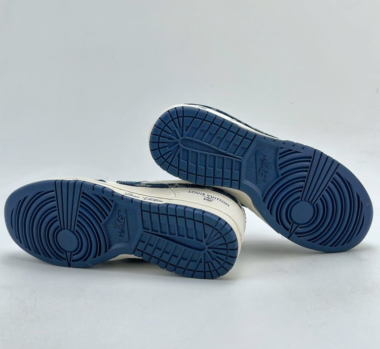 280 Nike Sb Dunk Low X Louis Vuitton White Blue Denim Xo3802-335 12