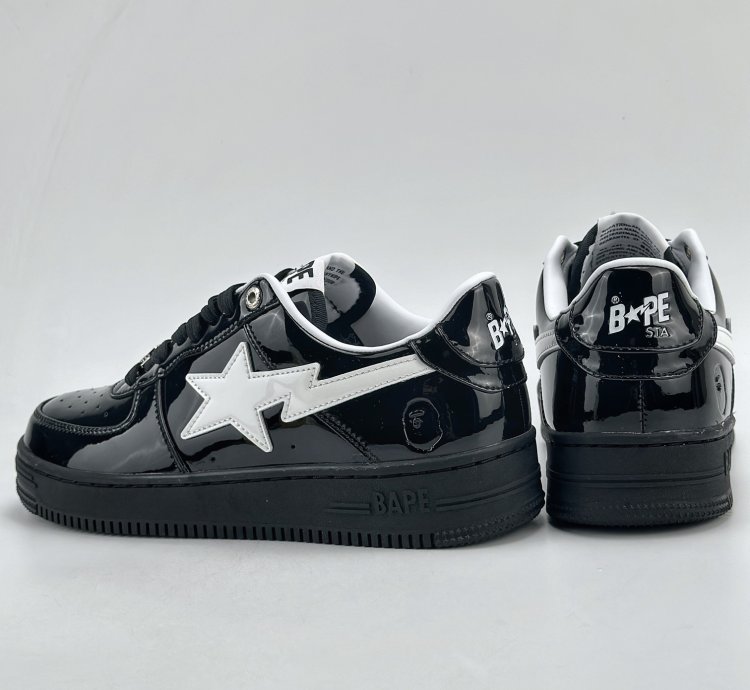 200 Nike Air Force 1 Low 07 X Bape Black And White Patent Leather 1k30191302 - 212