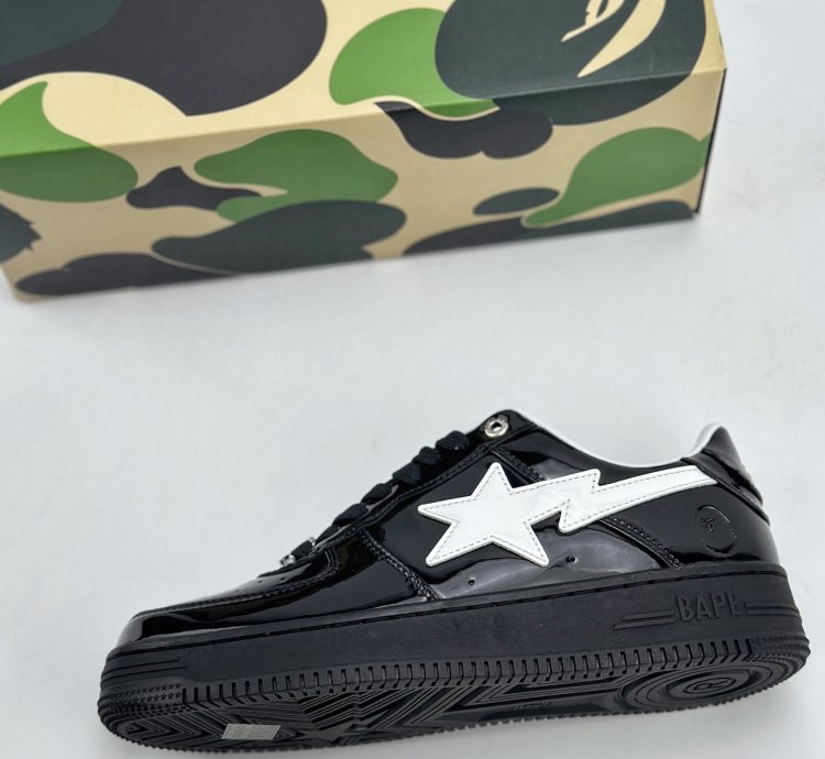200 Nike Air Force 1 Low 07 X Bape Black And White Patent Leather 1k30191302 - 212