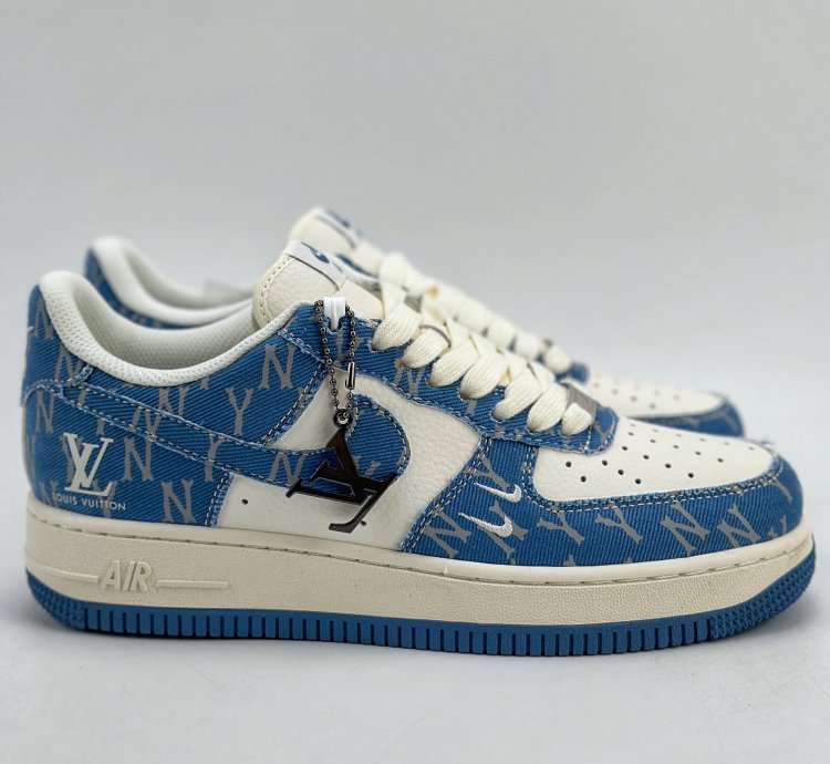 260 Nike Air Force 1 Low 07 X Mlb White Blue Denim Hd1968-028 12