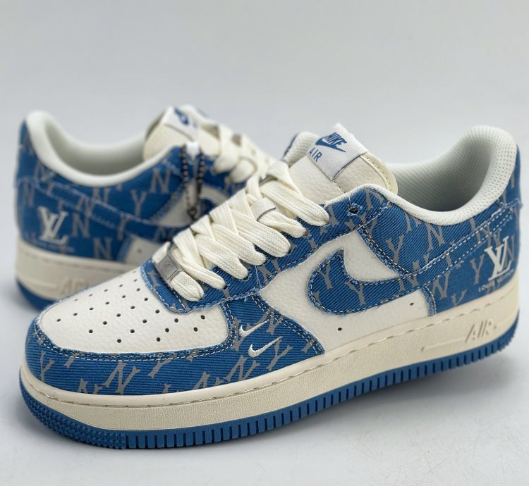 260 Nike Air Force 1 Low 07 X Mlb White Blue Denim Hd1968-028 12