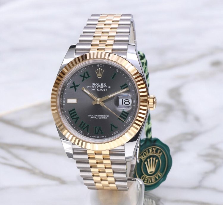 Rolex Datejust 41 Jubilee Gold Steel Wimbledon Slate Roman Unworn 2025