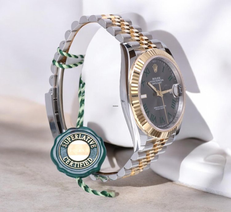 Rolex Datejust 41 Jubilee Gold Steel Wimbledon Slate Roman Unworn 2025