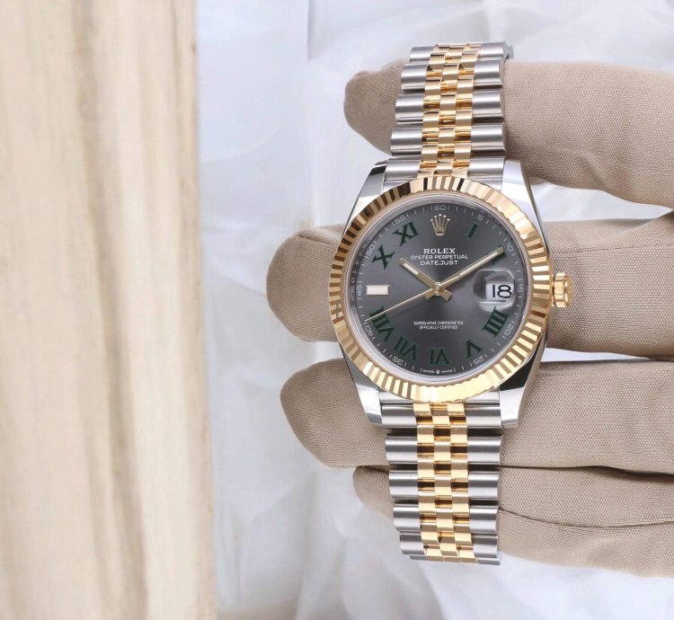 Rolex Datejust 41 Jubilee Gold Steel Wimbledon Slate Roman Unworn 2025