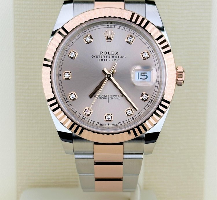 Rolex Datejust 41 Neu Ungetragen 2023 Zifferblatt Sundust Mit Diamanten