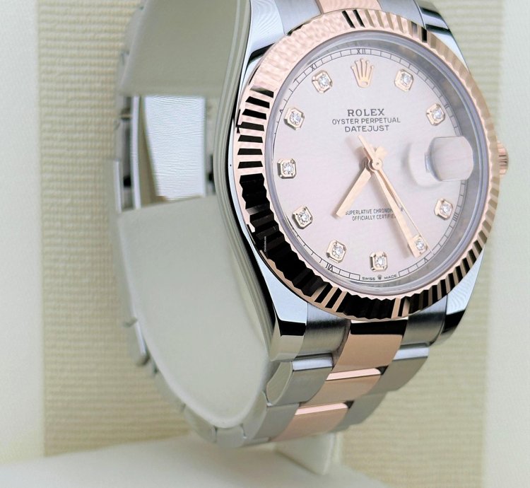 Rolex Datejust 41 Neu Ungetragen 2023 Zifferblatt Sundust Mit Diamanten