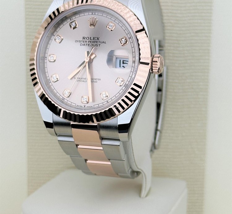 Rolex Datejust 41 Neu Ungetragen 2023 Zifferblatt Sundust Mit Diamanten