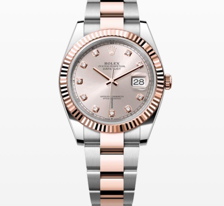 Rolex Datejust 41 Neu Ungetragen 2023 Zifferblatt Sundust Mit Diamanten