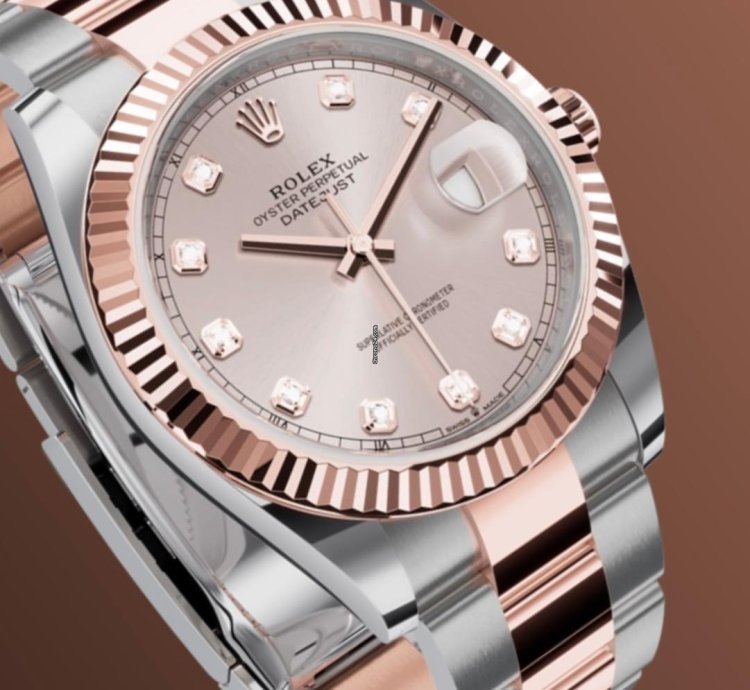 Rolex Datejust 41 Neu Ungetragen 2023 Zifferblatt Sundust Mit Diamanten