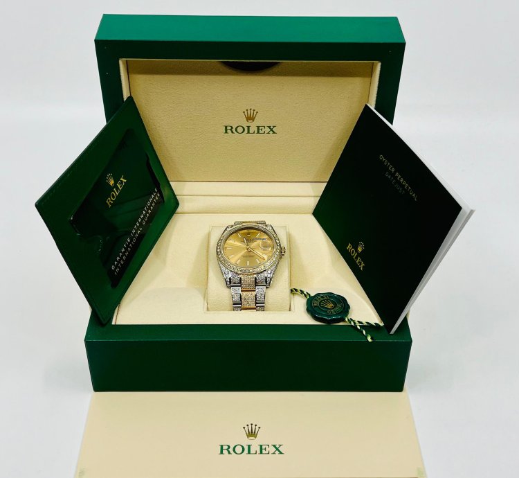 Rolex Datejust 41 New - Champagne Dial - Iced Out - Diamonds