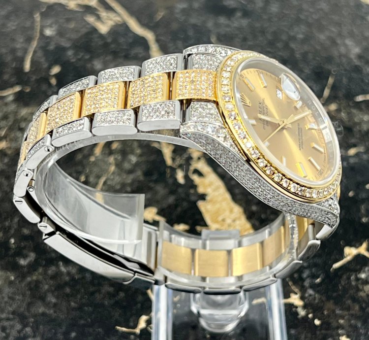 Rolex Datejust 41 New - Champagne Dial - Iced Out - Diamonds