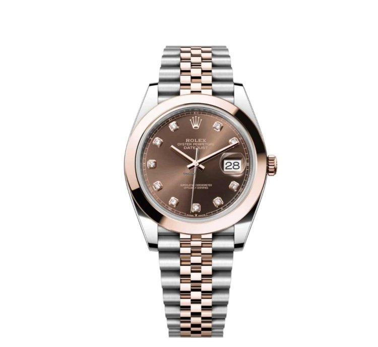 Rolex Datejust 41 New 2025 Chocolate Diamond Two Tone Rose Gold Smooth Bezel Jubilee Bracelet