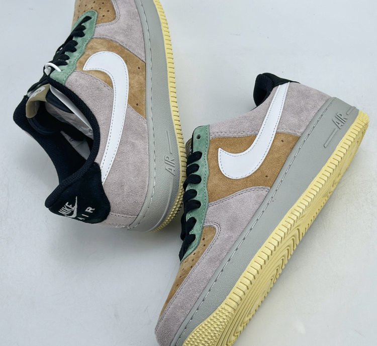 120 Nike Air Force 1 Low 07 Suede Gray Brown Green Dv0788-200 -12