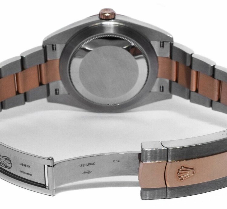 Rolex Datejust 41 Nos Rolex Datejust 18k Rosegold Steel 41 Mop Diamond Dial Watch 21 126331