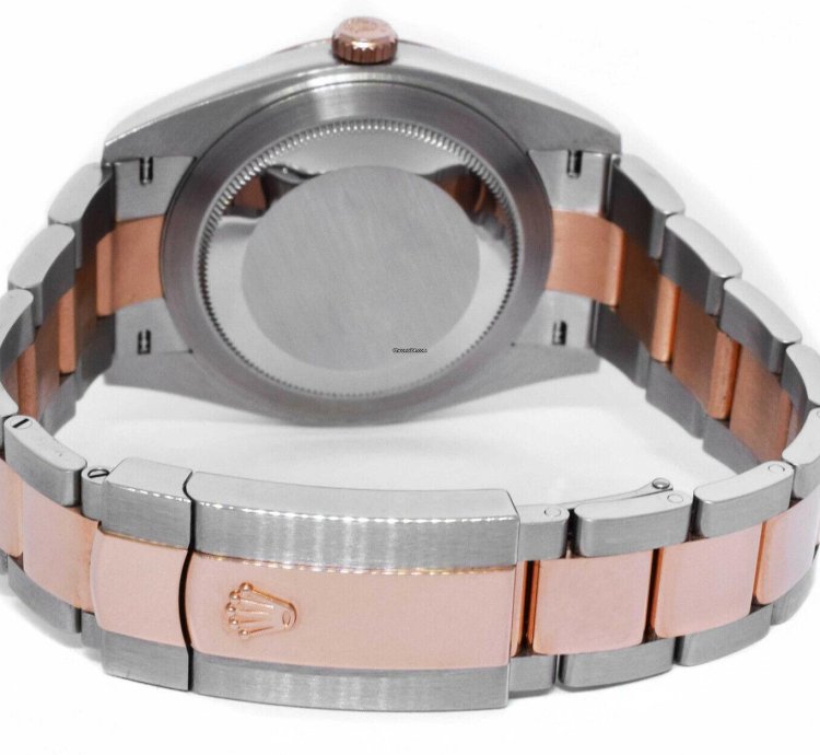 Rolex Datejust 41 Nos Rolex Datejust 18k Rosegold Steel 41 Mop Diamond Dial Watch 21 126331