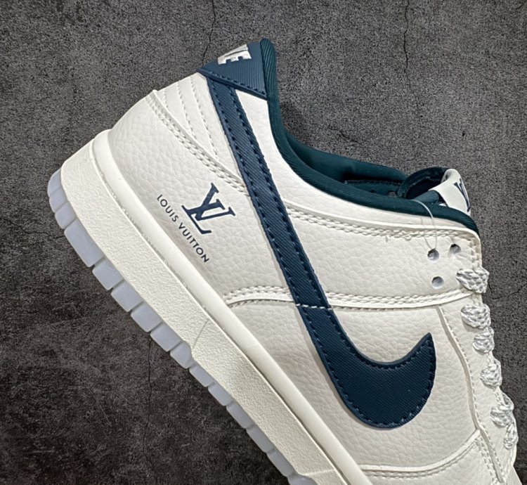 280 Nike Sb Dunk Low X Louis Vuitton White Navy Blue Starry123