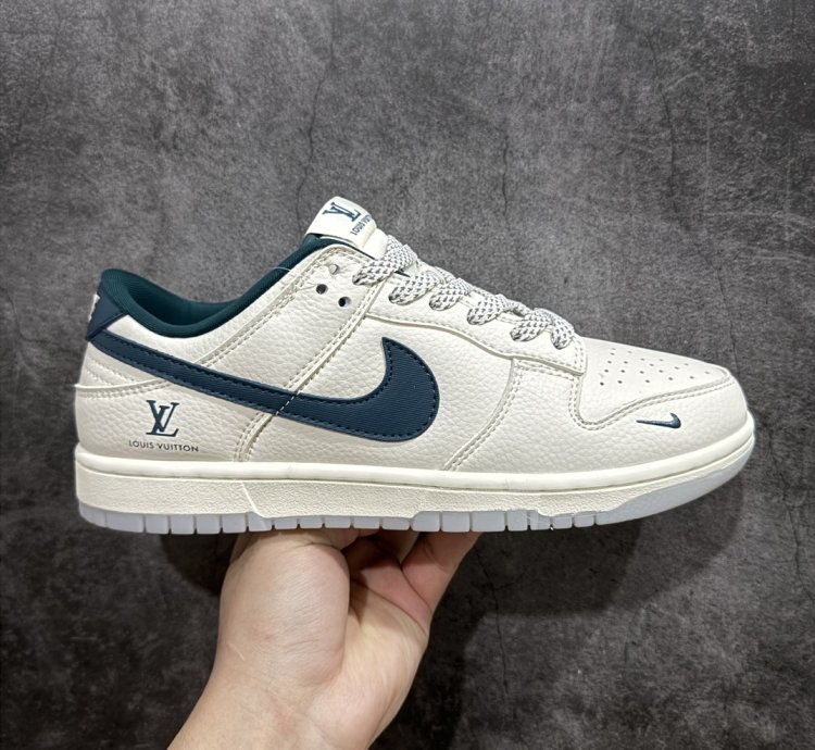 280 Nike Sb Dunk Low X Louis Vuitton White Navy Blue Starry123